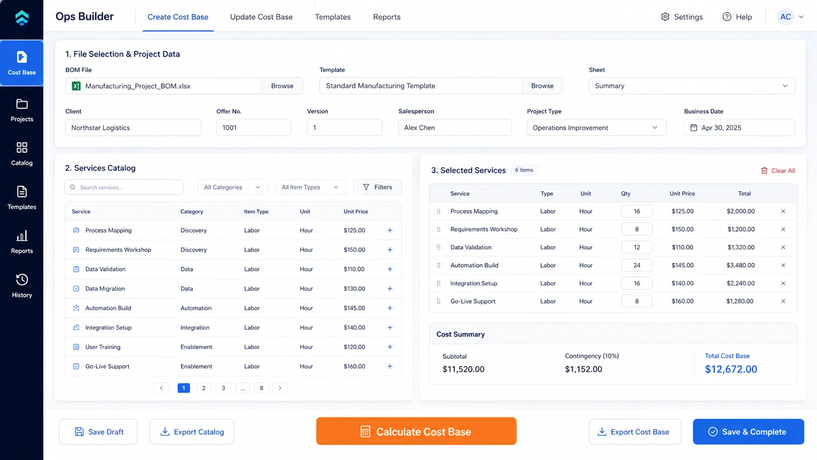 Document automation interface showing batch generation with variables.